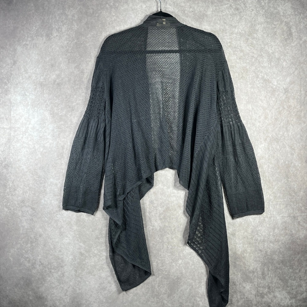 Eileen Fisher Open Front Knit Cardigan‎ XL Gray Draped Lightweight Travel Office - Picture 4 of 8